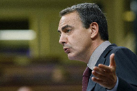 Jos� Luis Rodr�guez Zapatero, Presidente del Gobierno, en una de sus intervenciones en el Congreso en el debate de ayer