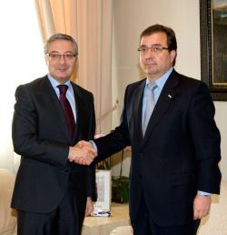 Jos� Blanco, Ministro de Fomento, y Guillermo Fern�ndez Vara, Presidente de Extremadura