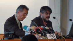 Los representantes espa�oles de Euroconstruct durante la presentaci�n del informe