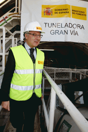 Jos� Blanco, en el inicio de las obras de perforaci�n de la conexi�n Atocha-Chamart�n