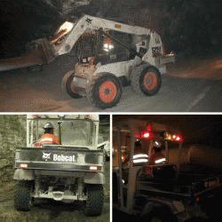 Equipos Bobcat en la mina de Iberpotash