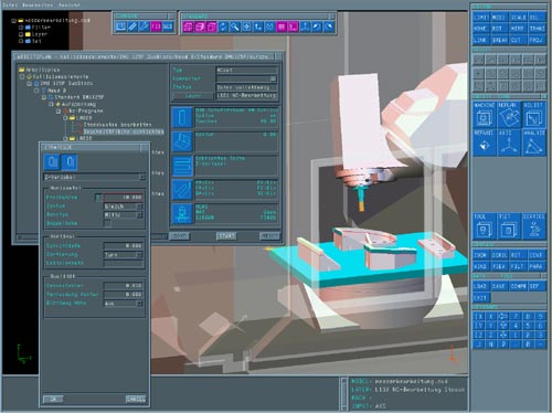 The new work plan for Tebis integrates NC programming and machining Simulator testing...