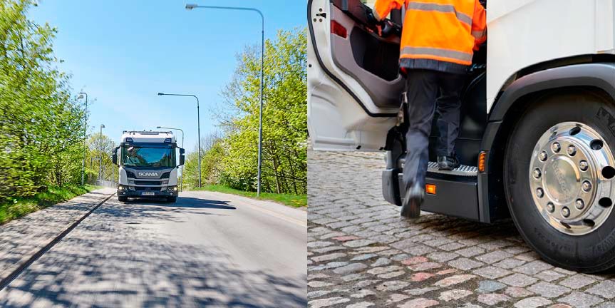 La serie L de Scania puede equiparse con inclinacin automtica, en cuyo caso el escaln de acceso ser de 44 centmetros...