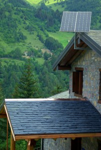 Photovoltaic panels in the mountains