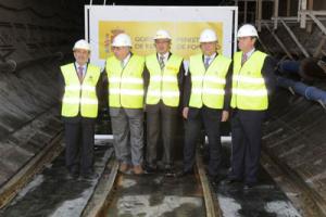 El Ministro de Fomento, Jos Blanco, en las obras de Pajares