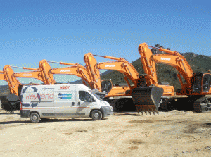 Entrega de m�quiinas Doosan en la cantera de Ofitas de San Felices, por parte del distribuidor para la Rioja, Reyvena
