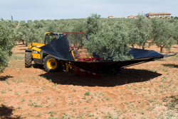 Minicargadora de cadenas 260T HF equipada con vibrador y paraguas de AGRUIZ