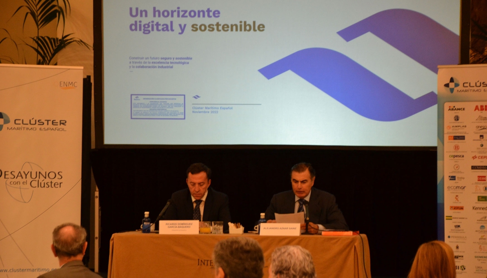 De izda a dcha: Ricardo Domnguez, presidente de Navantia, y Alejandro Aznar, presidente del Clster Martimo Espaol