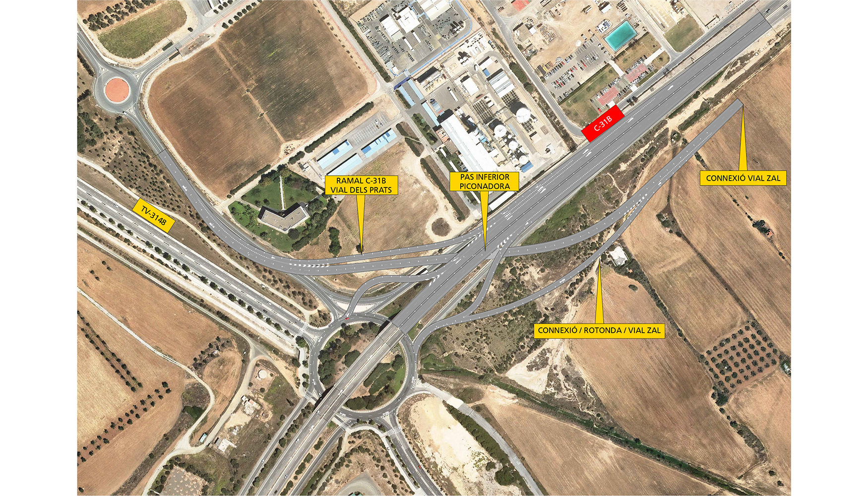 Mapa del paso de acceso a la Zona de Actividades Logsticas del Port de Tarragona