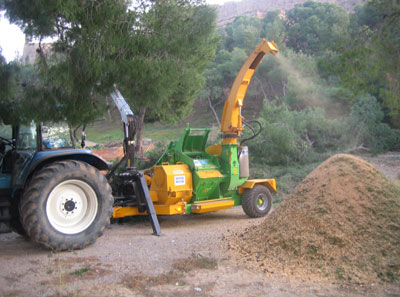 La biomasa obtenida se emplea como energa renovable o tambin como mulch para jardinera