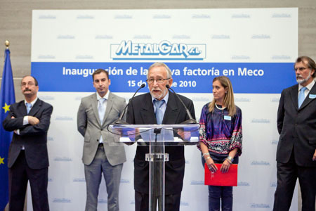 De izquierda a derecha, Jos� Manuel Garc�a Melero, director general de Metalgar; Celso G�mez Loeches, consejero de Metalgar; Rodolfo G�mez de Vargas...