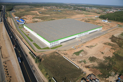 Vista area de las nuevas instalaciones en Domodedovo