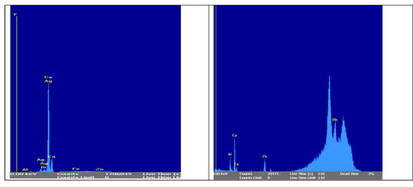 Figura 1: Espectros de fluorescencia de rayos X del extracto de migracin cida...