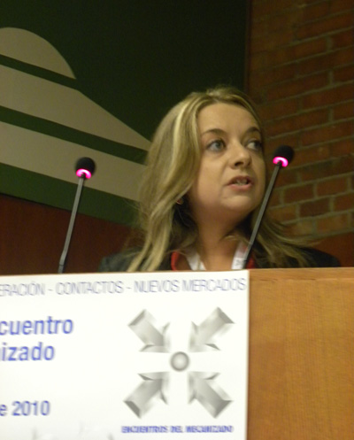 Candy Gordillo, durante su intervencin en los Encuentros del Mecanizado de Barcelona