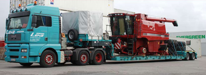 Nooteboom has specific equipment for the transportation of agricultural machinery...