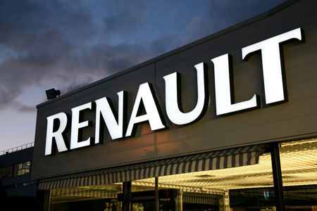 Rtulo luminoso de Renault con tecnologa LED