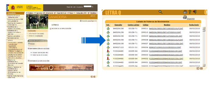 La base de datos 'Letra Q' es una aplicacin informtica donde estn registrados todos los agentes y contenedores del sector lcteo...