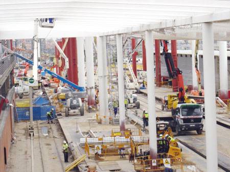 Hune platforms in the work of enlargement of the station of Atocha (Madrid)