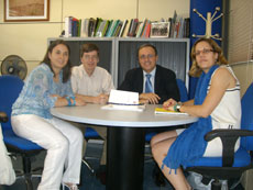 Las representantes de AFA y ANEFA, reunidas con el Jefe de Servicios de Minas de Castilla-La Mancha