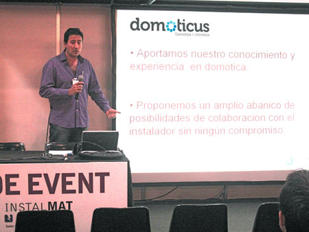 Jaume Pmies, responsable de comunicacin de Domoticus, en una de las presentaciones de la compaa en InstalMAT