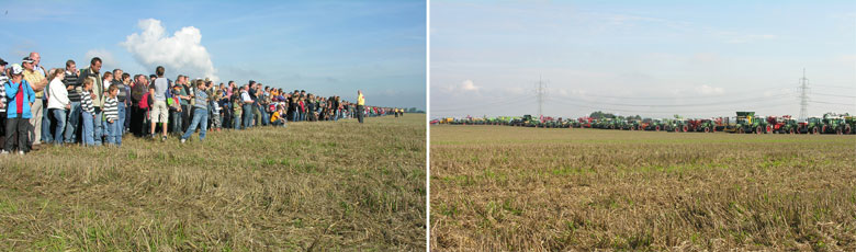 Entire families, in a partial view of the crowd watching the show