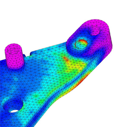 Structural analysis of the hinge through simulation of finite element system (photo: courtesy of LVL SpA)