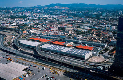 Vista area del sector Arenc, en Marseille