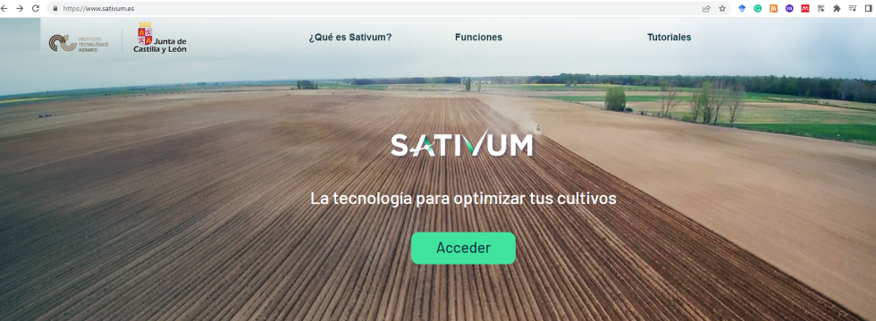 Figura 1. Pantalla principal de la p�gina web de Sativum con el acceso a la aplicaci�n