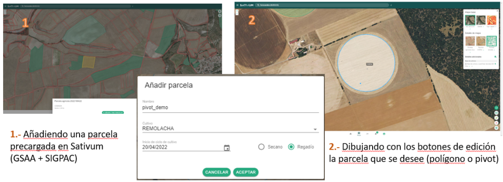 Figura 2. Principales m�todos de incorporar manualmente parcelas