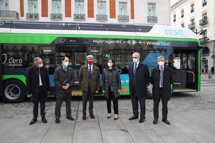 Alsa y la Comunidad de Madrid presentan el primer autobs de hidrgeno que operar una lnea urbana en Espaa