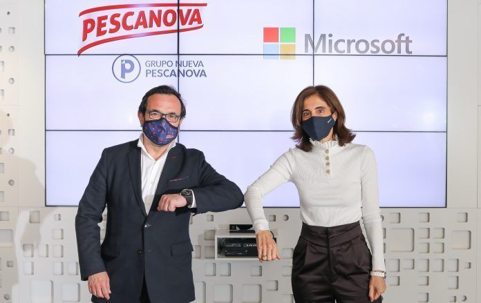 Ignacio Gonzlez, CEO del Grupo Nueva Pescanova, y Pilar Lpez, presidenta de Microsoft Espaa, han firmado esta maana esta alianza...