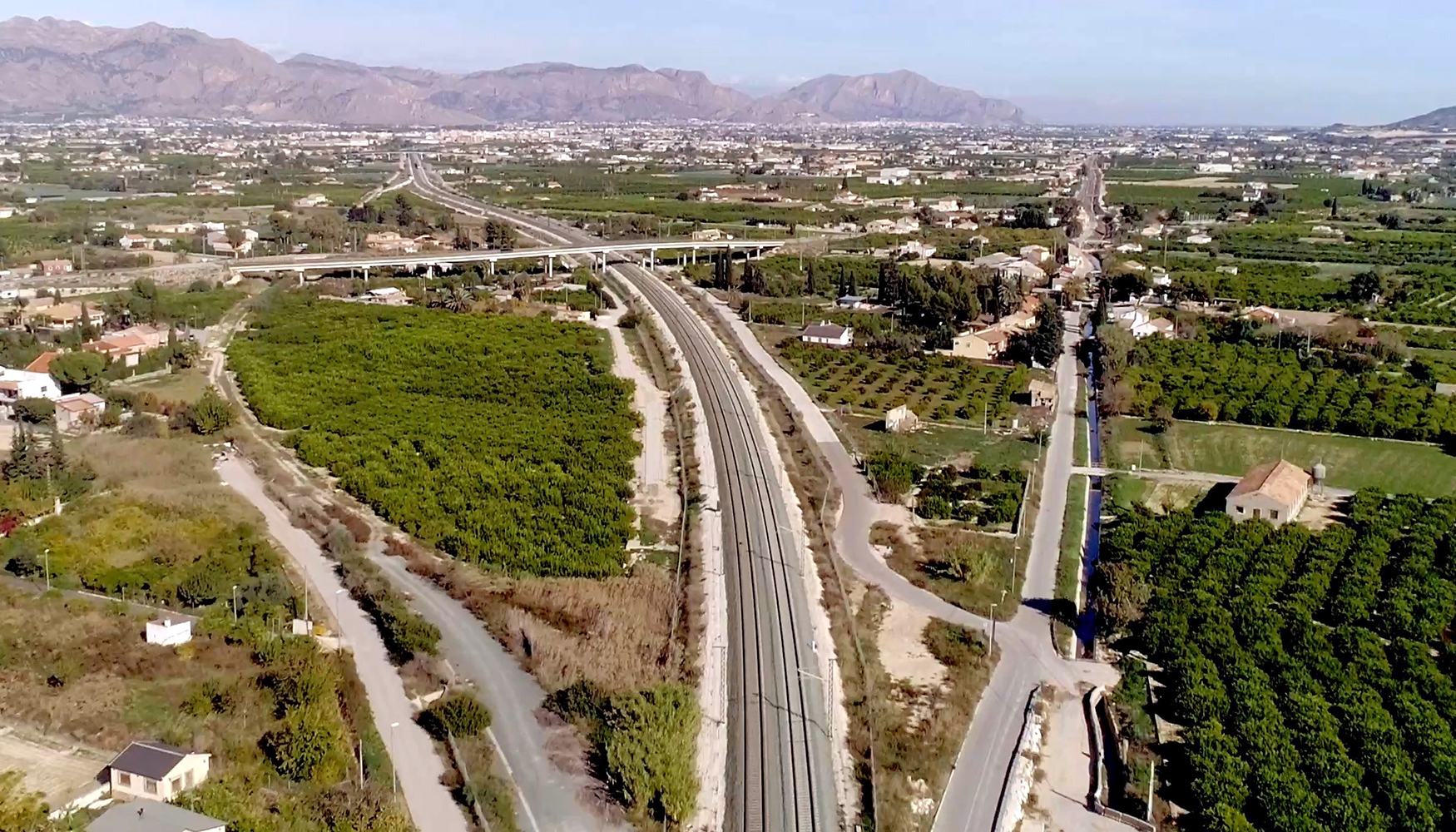 Panormica del tramo de AVE entre Beniel y Murcia