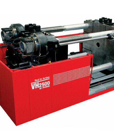 The VH series allows to use moulds with a wide range of dimensions and weights