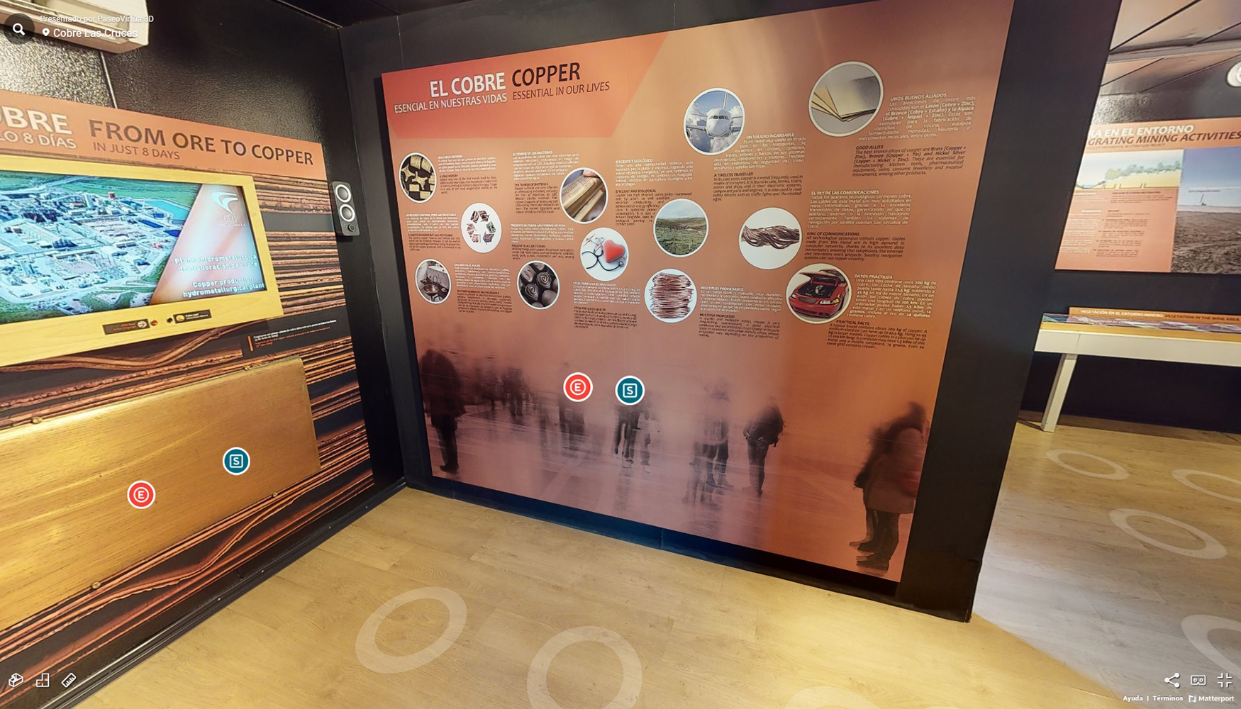 Imagen virtual de la exposicin permanente del Centro de Visitantes de Cobre Las Cruces