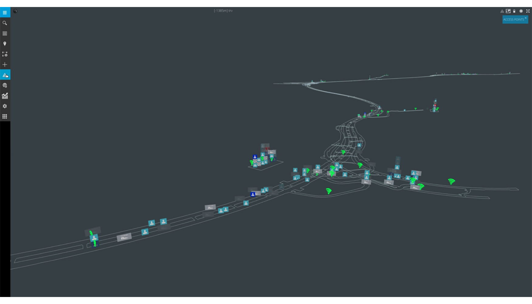 Mobilaris Situational Awareness: ejemplo de un mapa de tneles 3D