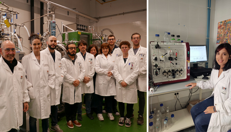 Grupo de Ingeniera de Bioprocesos y Biocatlisis Aplicada de la UAB involucrado en FURENPOL (Izquierda) y Darly Concha Nez...