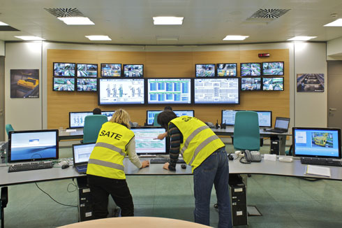 Centro de control del SATE en la T-1 del Aeropuerto de Barcelona