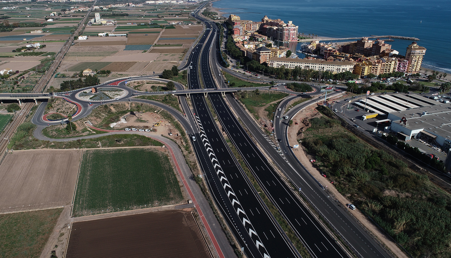 Terceros carriles y Bus-VAO en la autpista V-21, Valencia