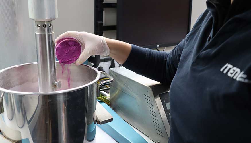 Proceso realizado en Itene para la obtencin de una tinta magenta biobasada