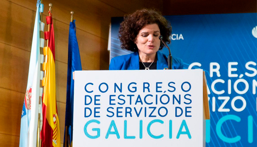 Imagen de Mara Rivas Lpez, subdelegada del Gobierno en A Corua, durante su intervencin en el 'Congreso de Estacions de Servizo de Galicia...