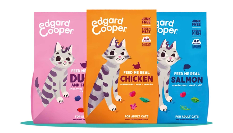 Algunos productos de la gama de alimentacin seca para gato de Edgard & Cooper