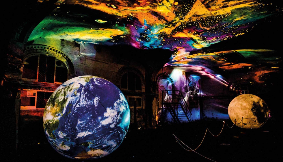 Imagen del planetario inmersivo en la propuesta de Barcelona, una de las novedades de la presente edici�n del Christmas Garden...