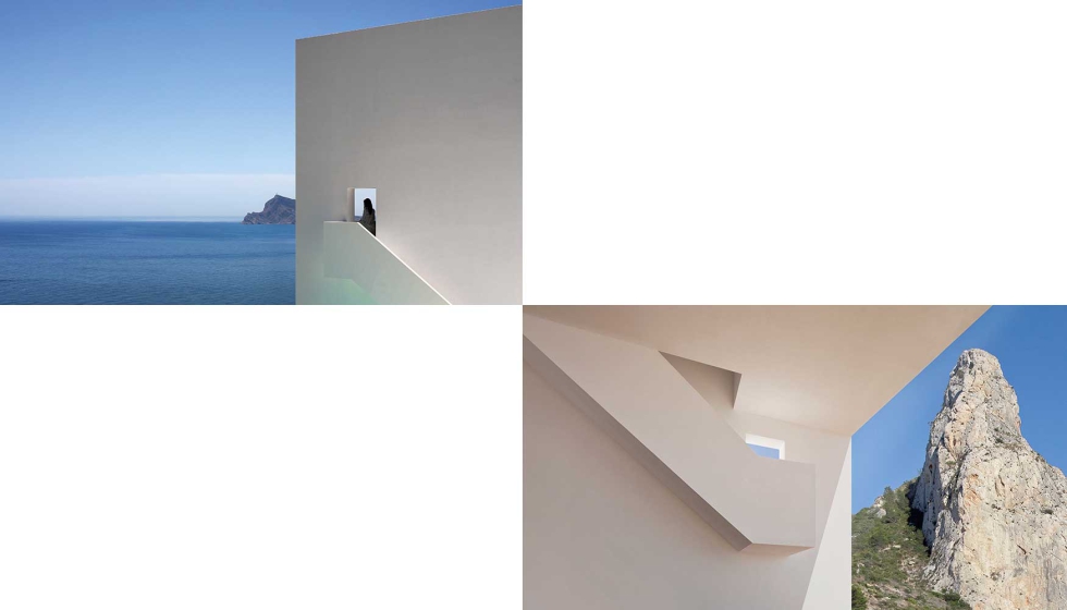 La escalera exterior conecta las distintas alturas de esta privilegiada residencia. Fotos: Diego Opazo