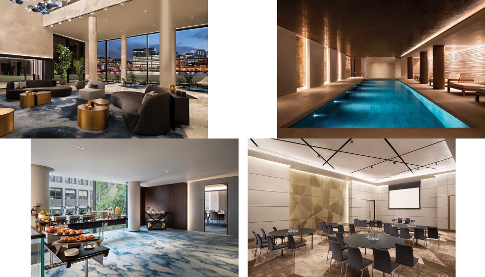 Detalles de algunas zonas del interior del hotel y las soluciones de iluminaci�n Linea Light Group aplicadas