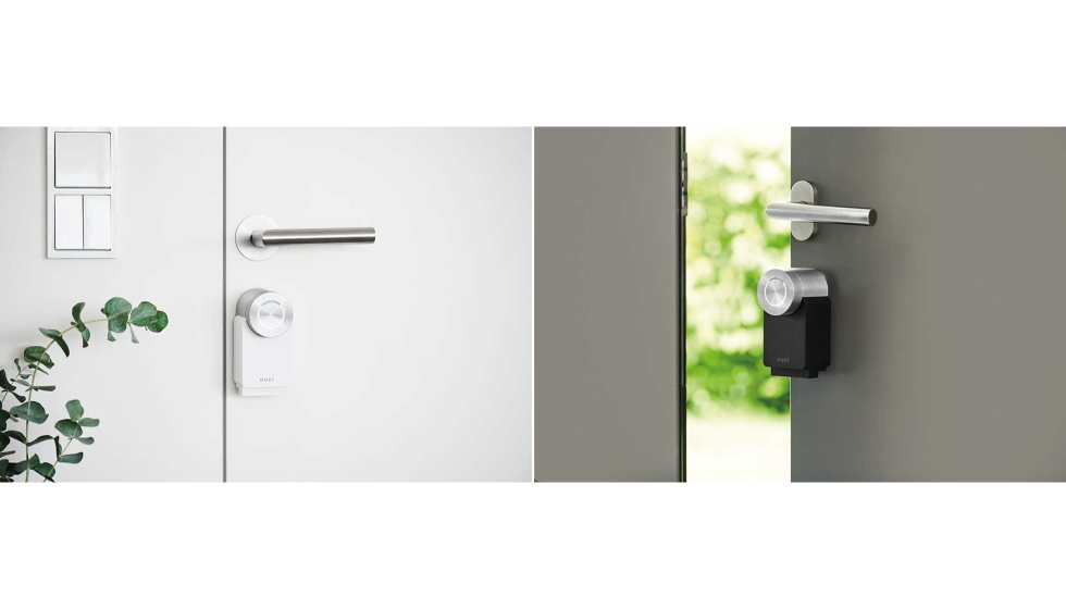 Ejemplos de cerradura Nuki Smart Lock 3.0, en acabados blanco y negro