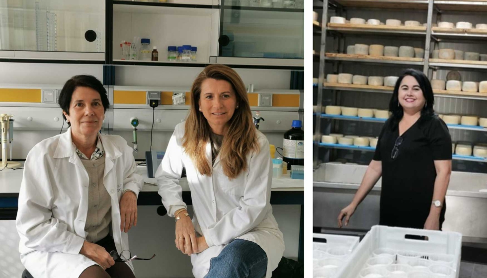 Las investigadoras de la Estacin Experimental del Zaidn Isabel Seiquer (derecha) y Raquel Olas (en medio) y la investigadora de la Universidad de...