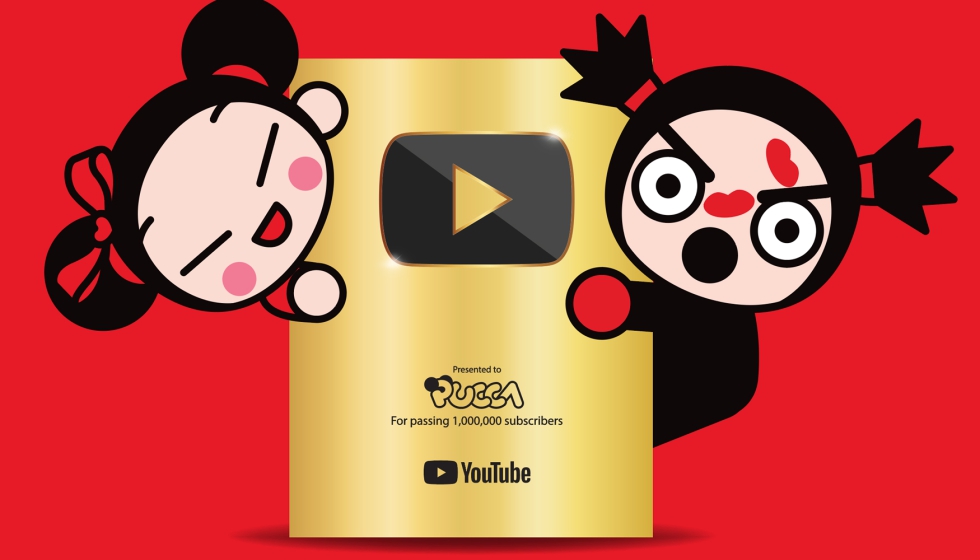 Pucca consigue su primer botn de oro en YouTube con su canal en espaol