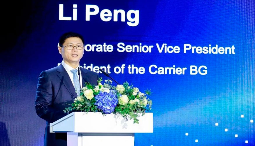 Li Peng, presidente de Carrier BG de Huawei, en el discurso de apertura