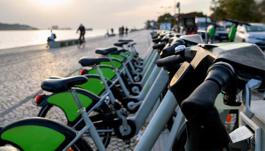 Parque de bicicletas elétricas urbanas, em Lisboa