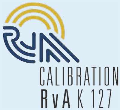 In the image, you can see the logo of the RvA calibration certificate